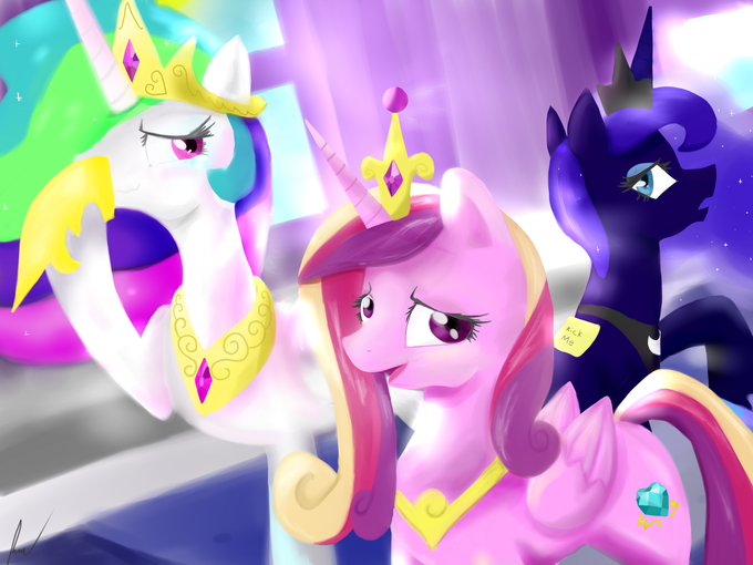 Princess Celestia Princess Cadance pink purple cartoon mammal vertebrate violet fictional character computer wallpaper