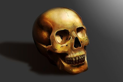 Photos Skulls Fantasy Gold color