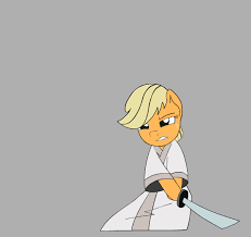 Image result for applejack with a sword