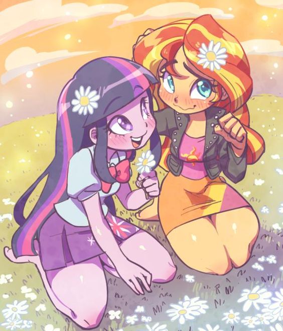 Sunset Shimmer and Twilight Sparkle