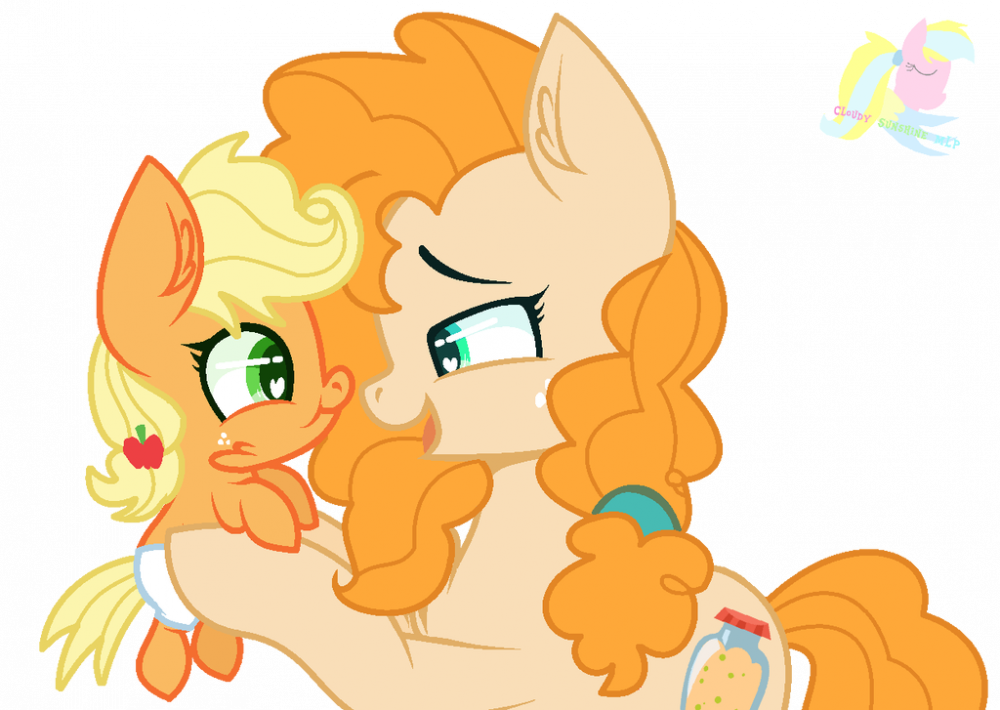 mlp_pear_butter_and_applejack_by_shirosu