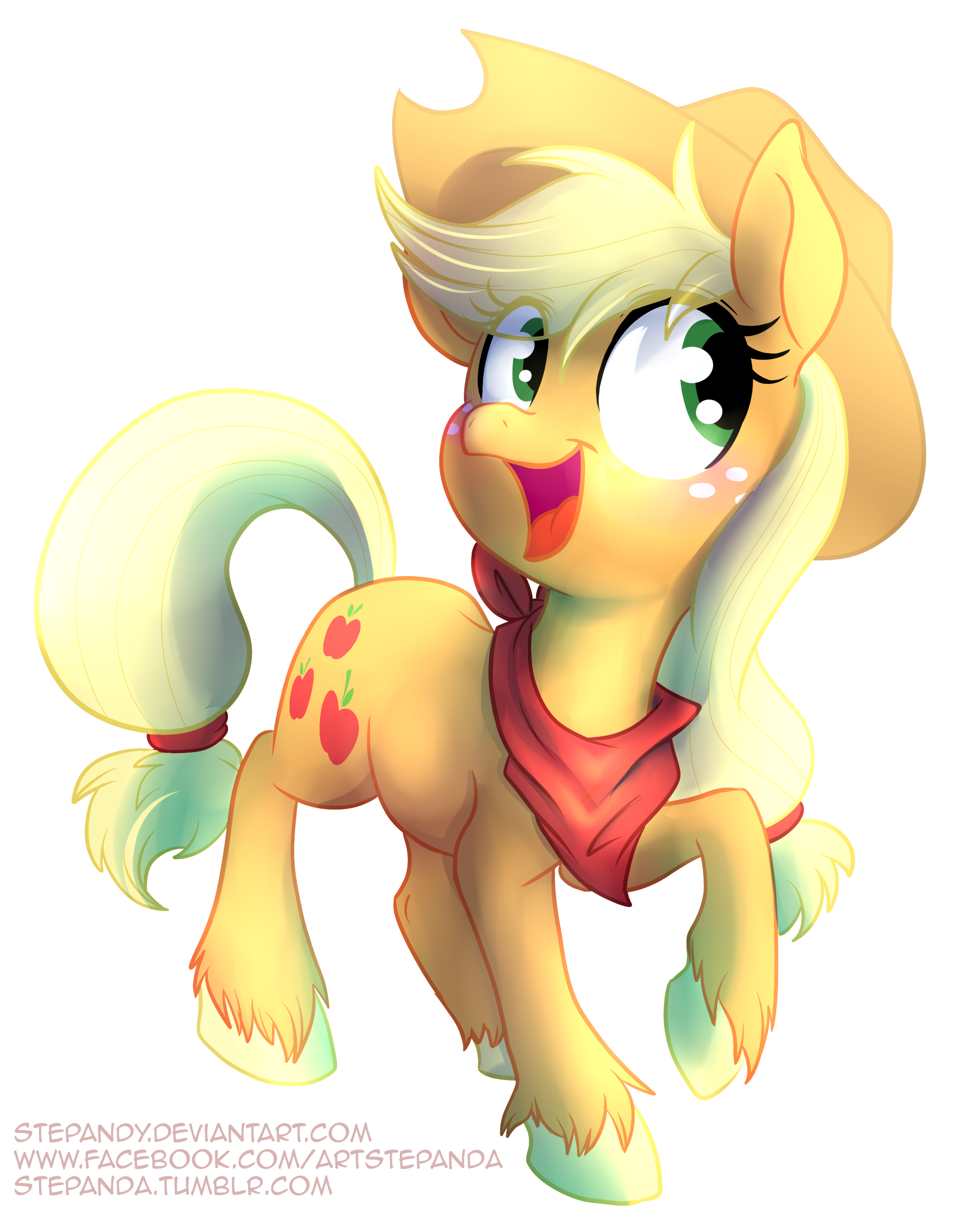 e621 2014 absurd_res applejack_(mlp) earth_pony equine female feral friendship_is_magic happy hi_res horse mammal my_little_pony pony smile solo stepandy