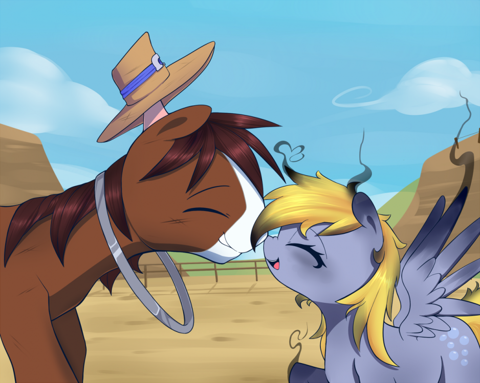 892781__safe_artist-colon-joyfulinsanity_derpy+hooves_troubleshoes+clyde_appleoosa%27s+most+wanted_boop_derpyshoes_eyes+closed_female_grin_head+lump_he.png
