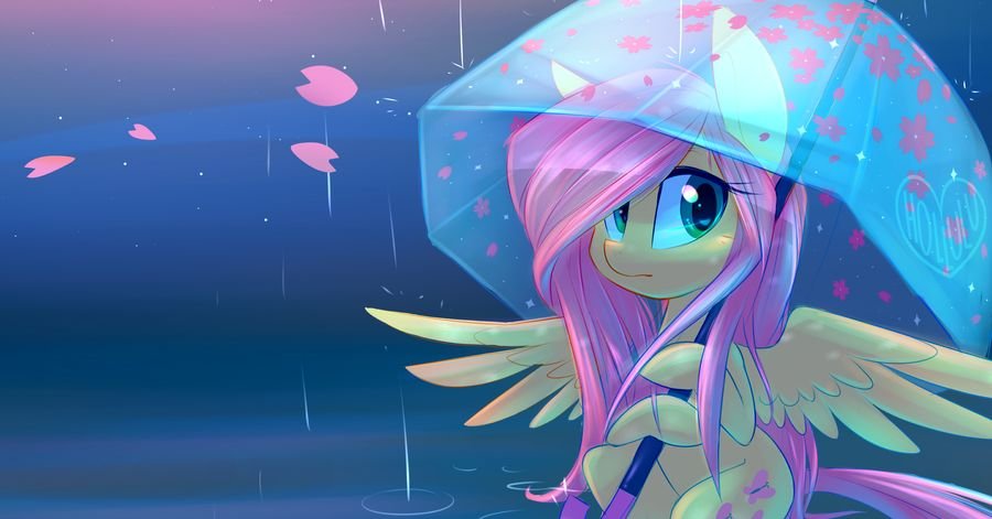 fluttershy_in_the_rain_by_hollulu_damonq