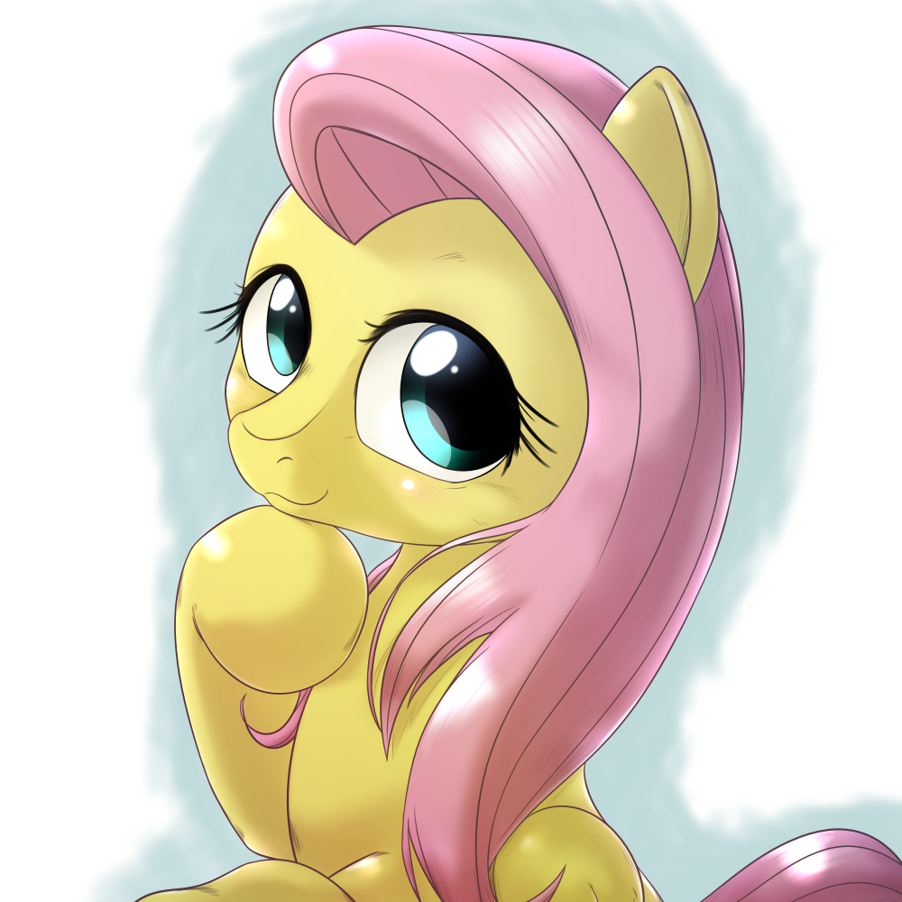e621 2015 behind-space blush cute equine feathered_wings feathers female feral fluttershy_(mlp) friendship_is_magic mammal my_little_pony pegasus smile solo wings yellow_feathers