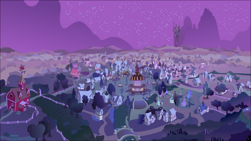 a_view_of_ponyville__night__by_foxy_noxy