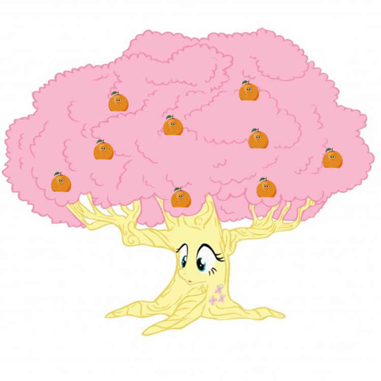 1019494__safe_fluttershy_what+about+discord%3F_asexual_dendrification_flutterrange_fluttertree_food_not+salmon_orange_orange+tree_orangified_simple+bac.png
