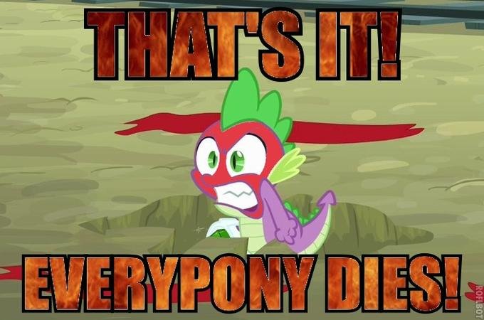 THAT'S IT EVERYPONY DIES! green cartoon games vertebrate fictional character