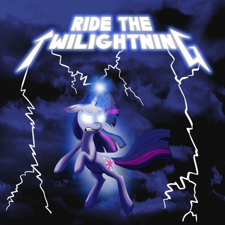 77500__safe_artist-colon-pedantia_twilight+sparkle_album+cover_glowing+eyes_lightning_metallica_parody.jpg