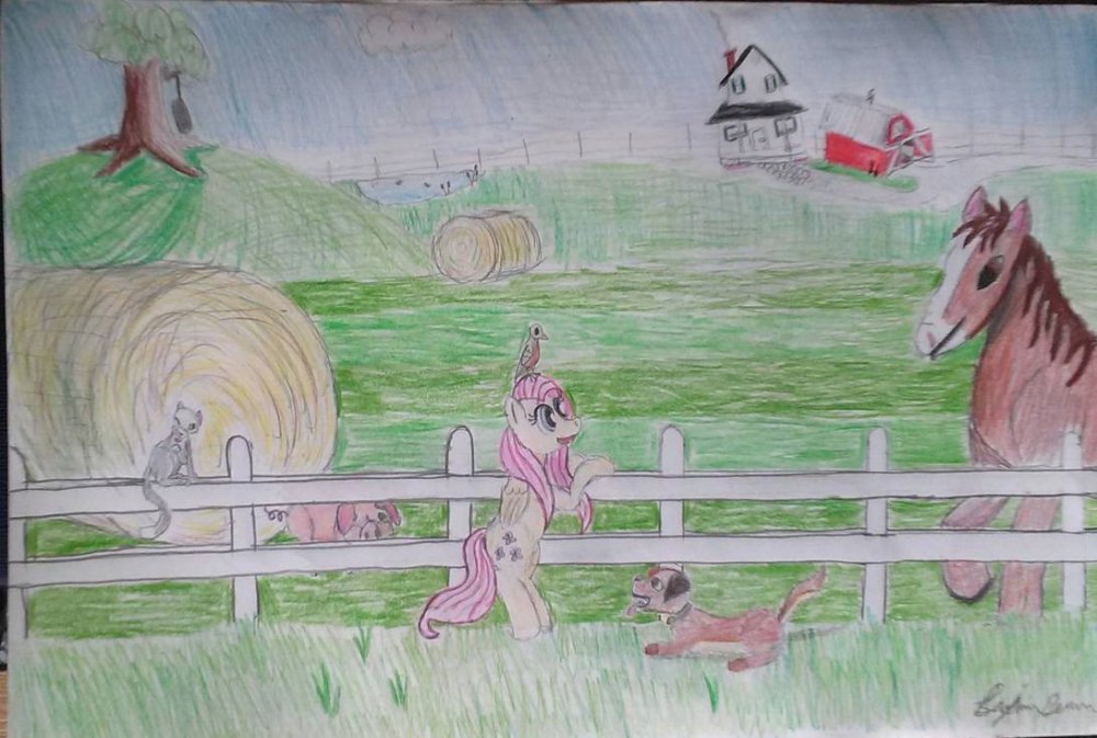 fluttershy_visits_the_farm_by_ilvbrownie