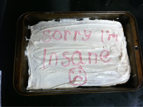 sorry nsane Birthday cake whipped cream buttercream cake icing