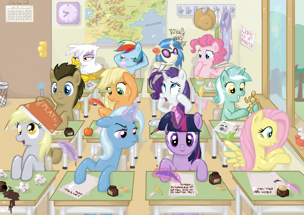 Image result for MLP going to school art