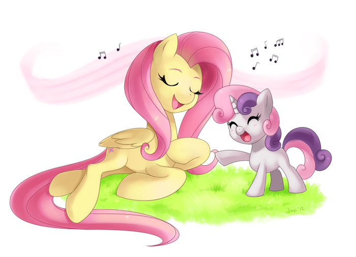 Image result for fluttershy and sweetie belle