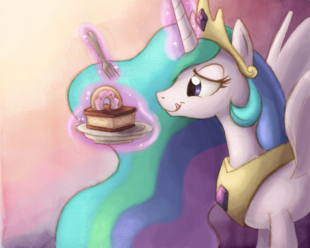 Princess Celestia with Cake by Ric-M on DeviantArt