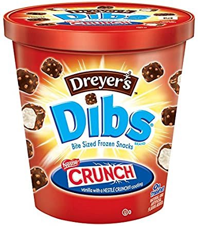 Nestle Dibs, Vanilla Ice Cream w/Nestle Crunch Coating, 4.0 oz ...