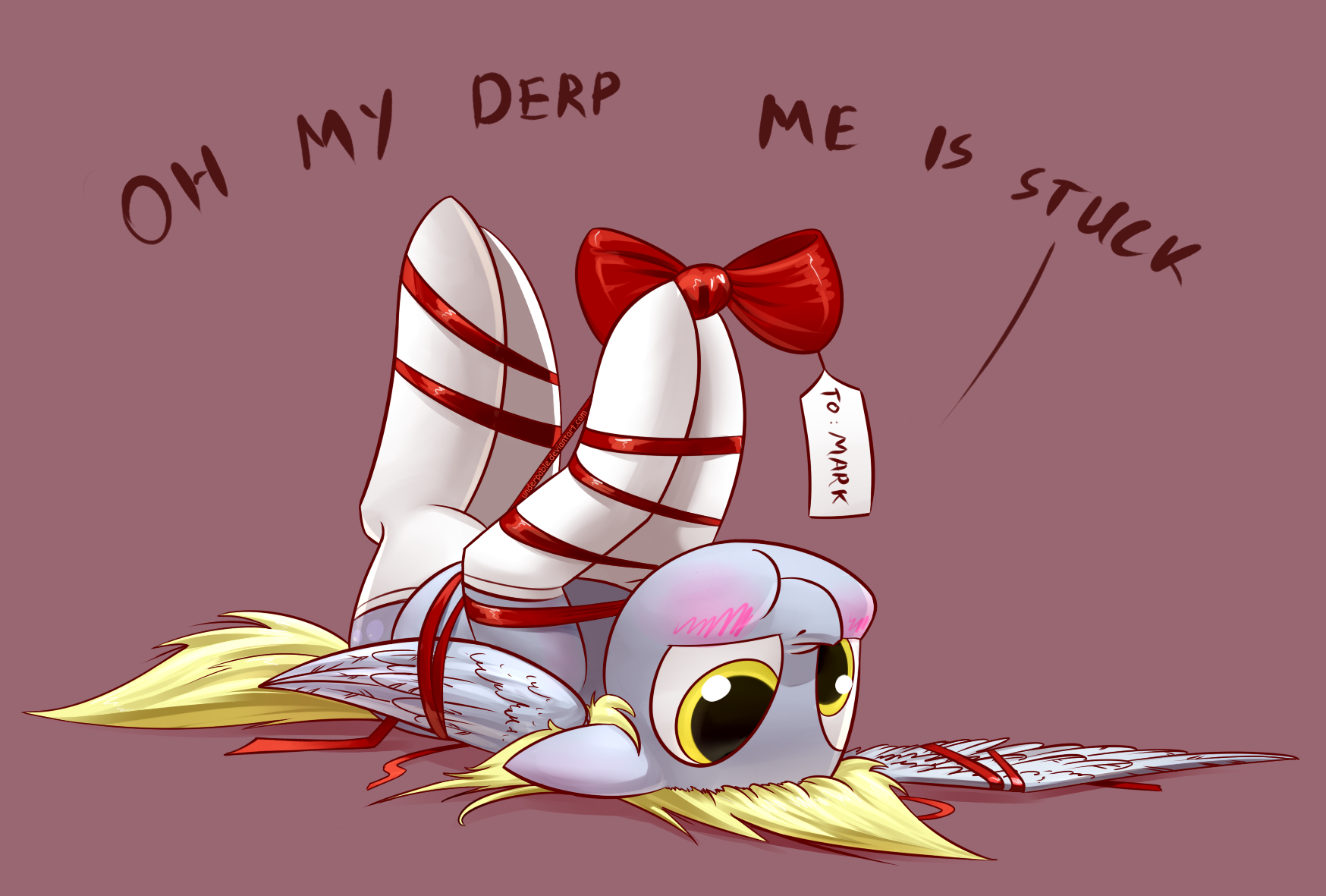 1406651__safe_artist-colon-underpable_derpy+hooves_blushing_bow_clothes_cute_derpabetes_gift+wrapped_on+back_pegasus_pony_puffy+cheeks_ribbon_simple+ba.png