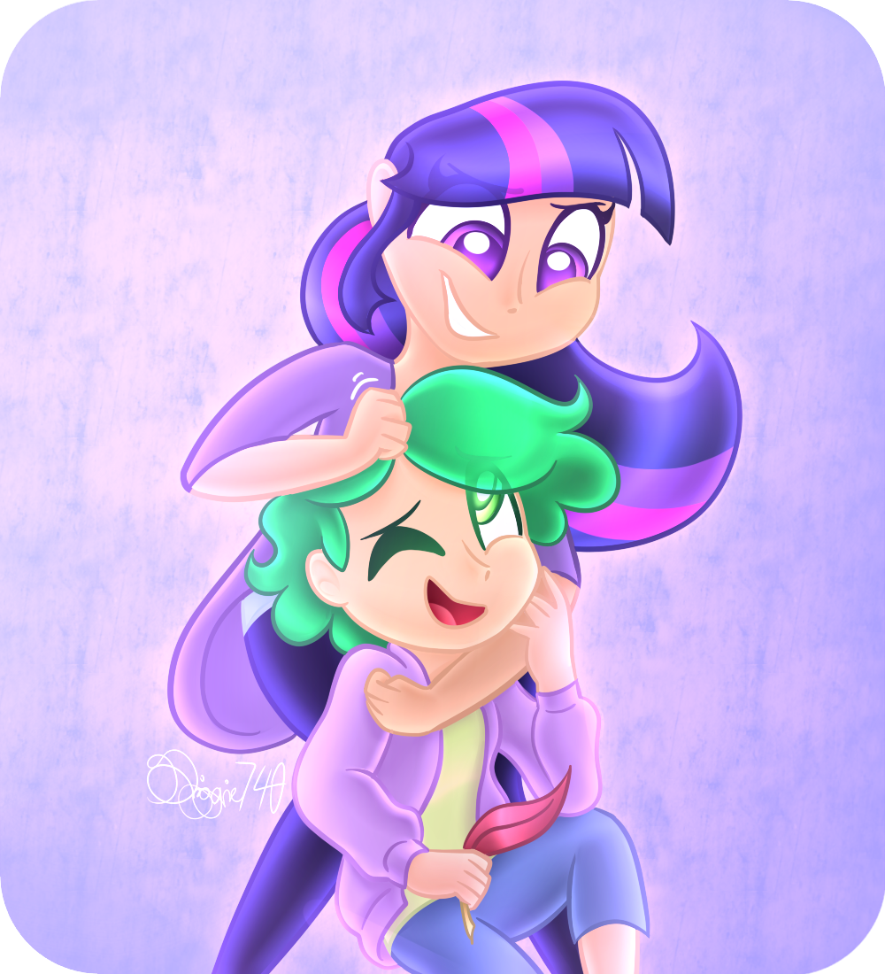 1413484__safe_artist-colon-siggie740_spike_twilight+sparkle_clothes_cute_duo_human_humanized_noogie_open+mouth_smiling_spikabetes_twiabetes.png