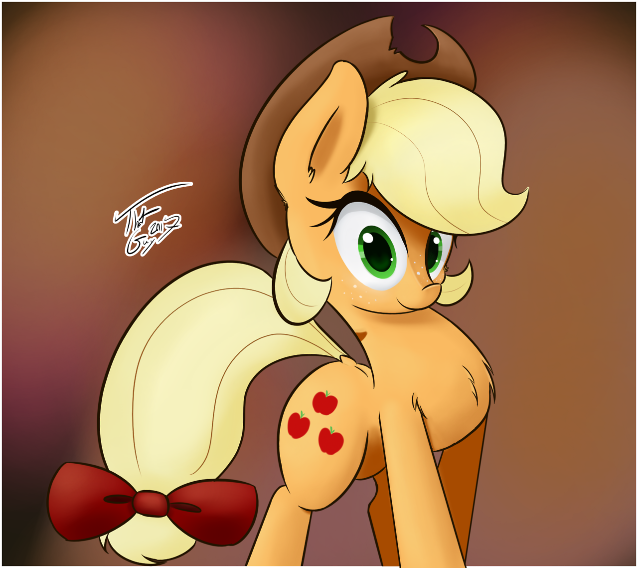 1419228__safe_artist-colon-tg1117_applejack_alternate+hairstyle_bow_chest+fluff_cute_jackabetes_looking+at+you_solo_tail+bow.png