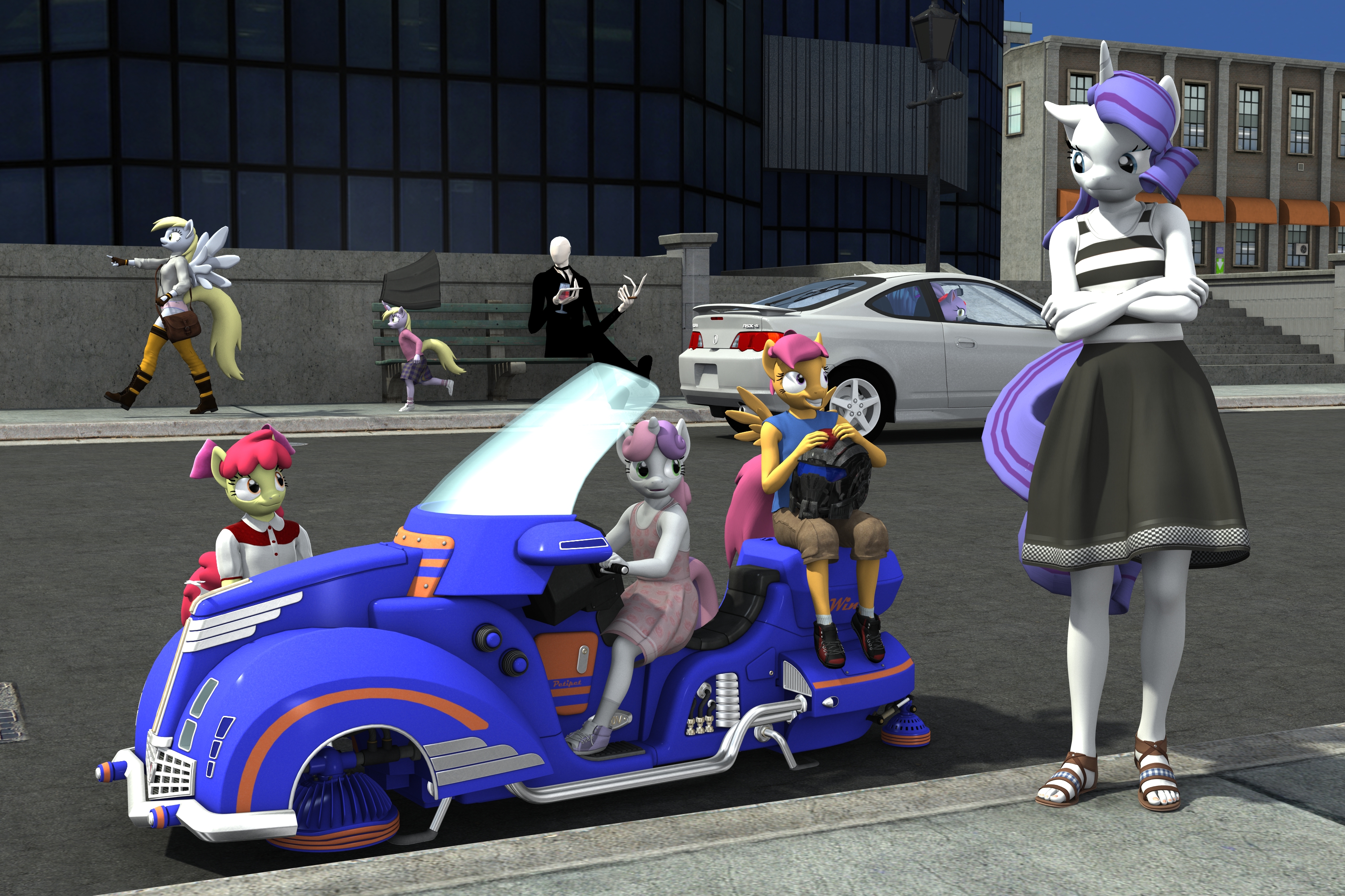 1421505__safe_artist-colon-tahublade7_apple+bloom_derpy+hooves_dinky+hooves_rarity_scootaloo_sweetie+belle_anthro_blaze+the+cat_cutie+mark+crusaders_kr.jpeg
