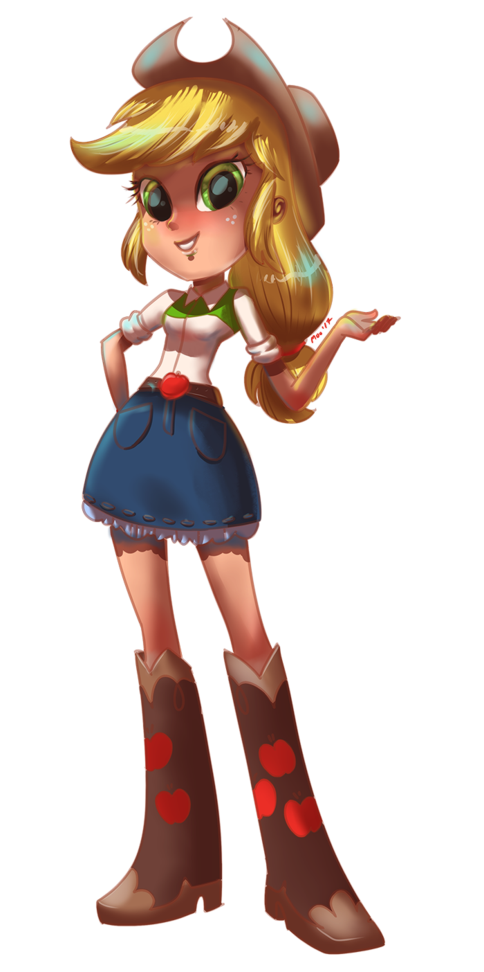 1422232__safe_artist-colon-torisakura_applejack_equestria+girls_belt_boots_cowboy+boots_human+coloration_looking+at+you_simple+background_solo_transpar.png