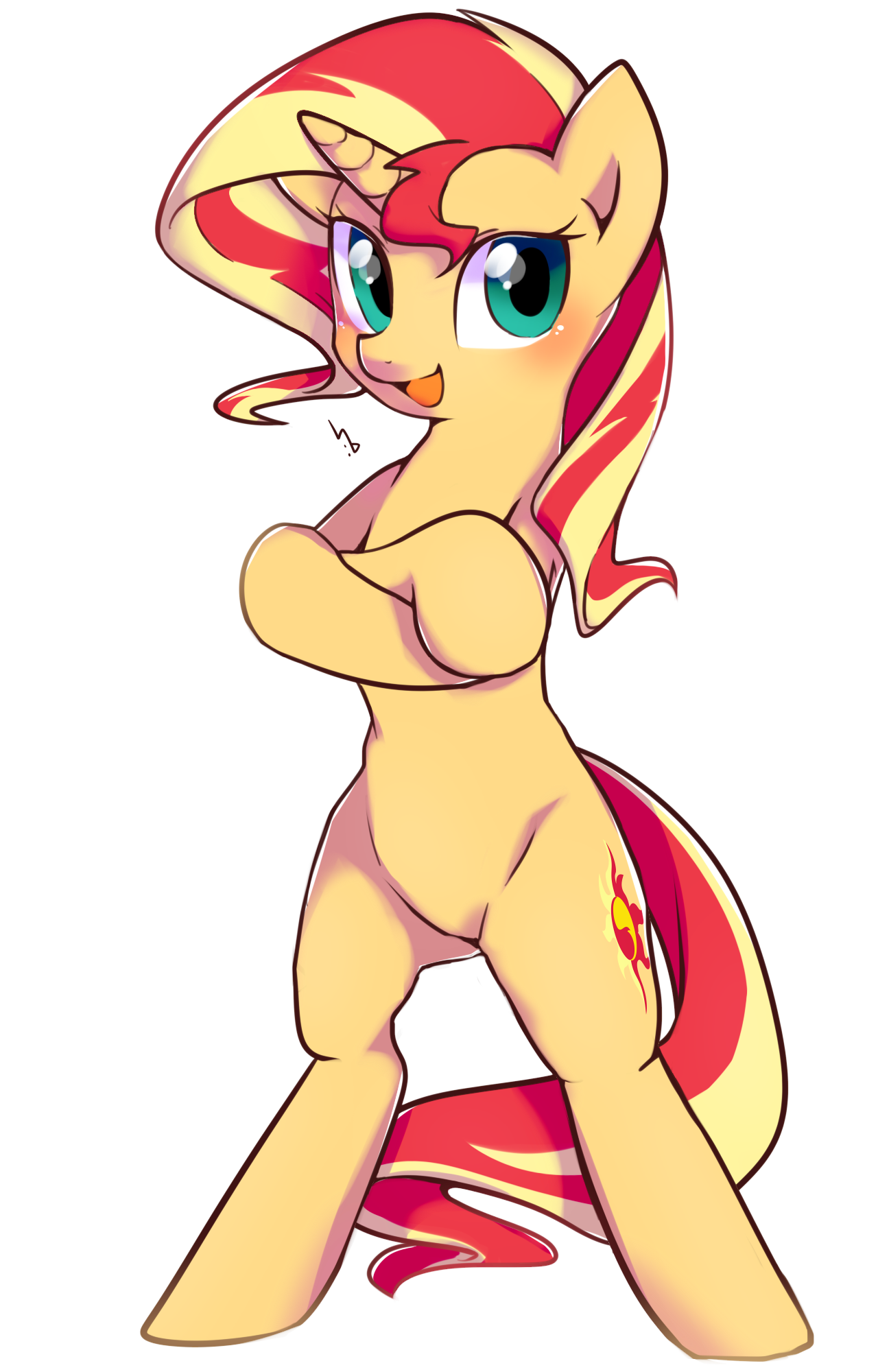 1429700__safe_artist-colon-haden-dash-2375_sunset+shimmer_bipedal_female_mare_open+mouth_pony_simple+background_solo_unicorn_white+background.png