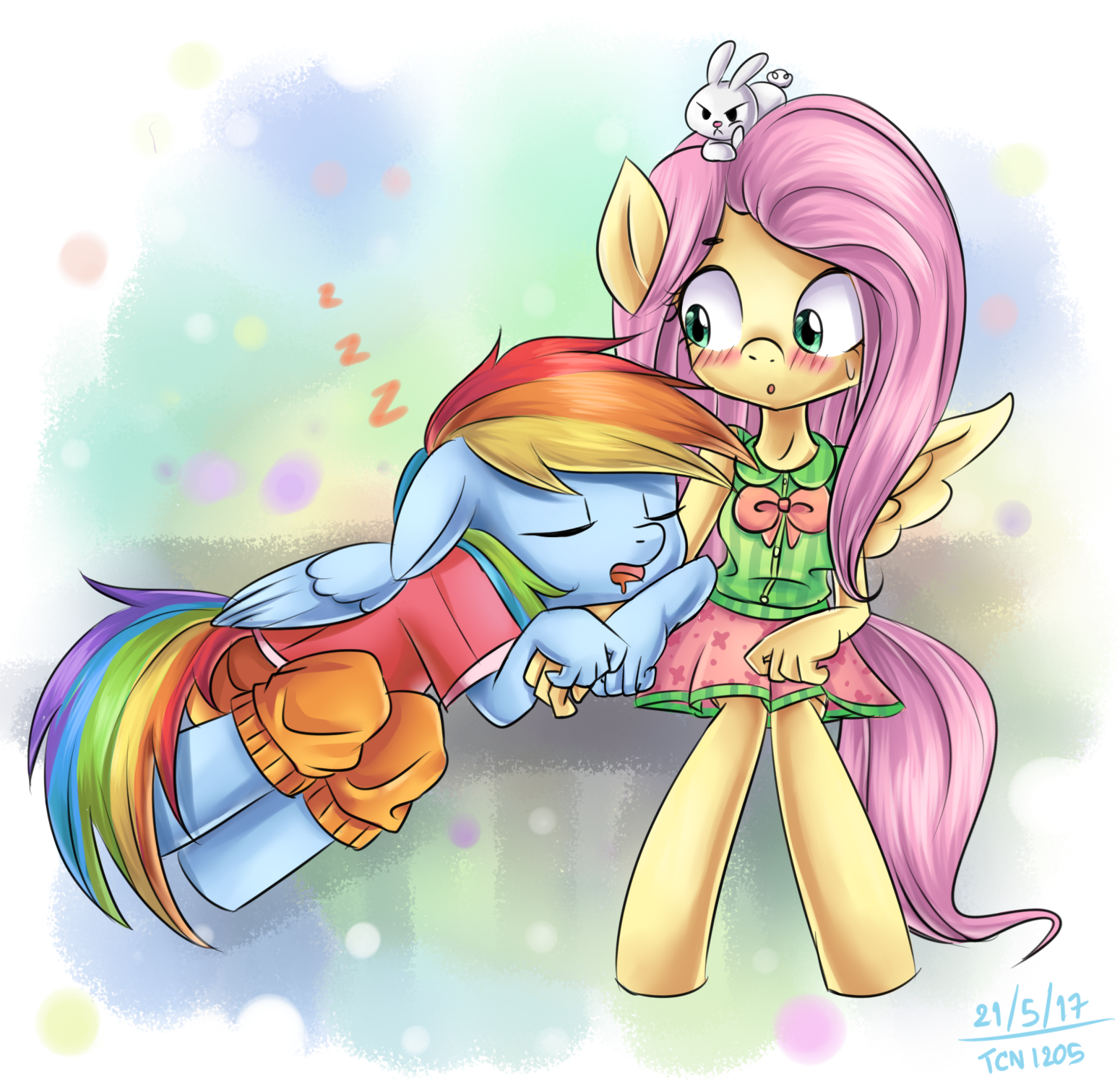 1442117__safe_artist-colon-tcn1205_angel+bunny_fluttershy_rainbow+dash_anatomically+incorrect_anthro_blushing_clothes_cute_dashabetes_drool_female_flut.png