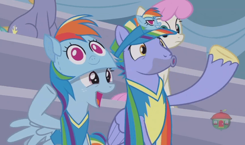 1431173__safe_screencap_bow+hothoof_ponet_twinkleshine_windy+whistles_parental+glideance_spoiler-colon-s07e07_animated_cheering.gif