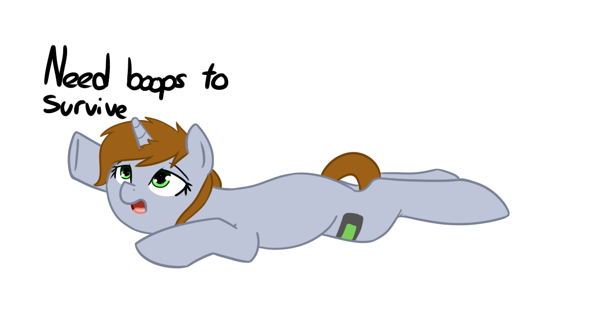 1521086__safe_artist-colon-neuro_oc_oc-colon-littlepip_oc+only_boop_dialogue_fallout+equestria_female_mare_pony_prone_reaching_reaching+out_simple+back.png