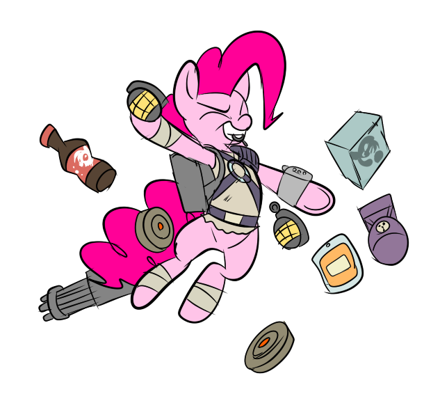 957531__safe_artist-colon-metal-dash-kitty_pinkie+pie_crossover_fallout_fallout+3_frag+grenade_frag+mine_grenade_land+mine_mine_minigun_mini+nuke_radaw.png