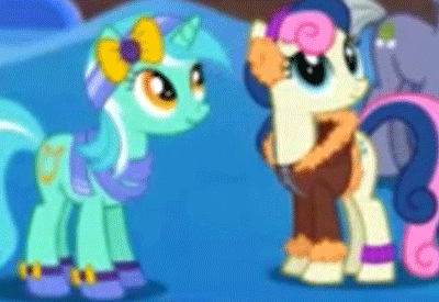 1612357__safe_screencap_bon+bon_limestone+pie_lyra+heartstrings_sweetie+drops_animated_best+friends_earth+pony_eyes+closed_female_game_gameloft_gamelof.gif