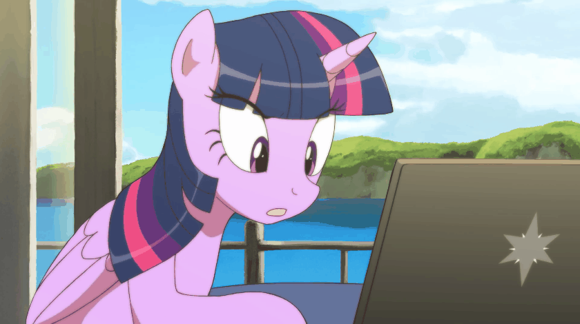 862965__safe_artist-colon-deannart_twilight+sparkle_alicorn_animated_chair_computer_cute_eyes+closed_female_frown_laptop+computer_leaning_mare_parody_p.gif