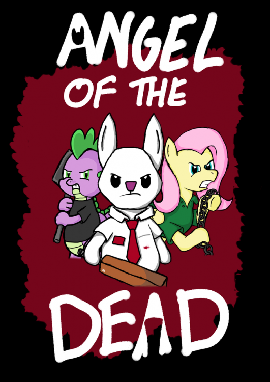 ANGEL OF THE DEAD Pinkie Pie BronyCon pink red mammal cartoon text vertebrate fictional character font art illustration