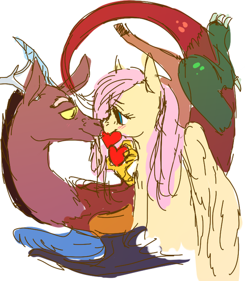 493618 - discord, discoshy, fluttershy, safe - Derpibooru - My ...