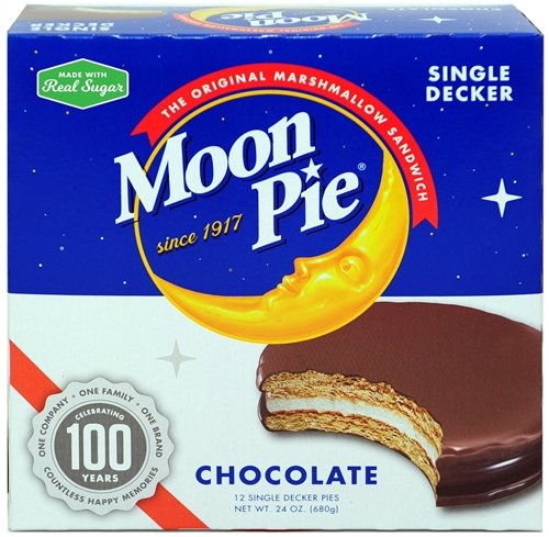 Single Decker Chocolate Moon Pie - 96 ct. case|Round Eye Supply