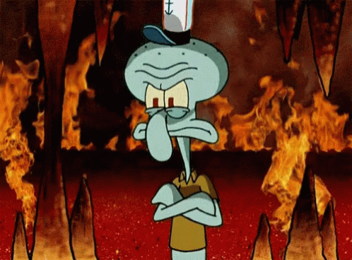 Image result for Squidward in hell