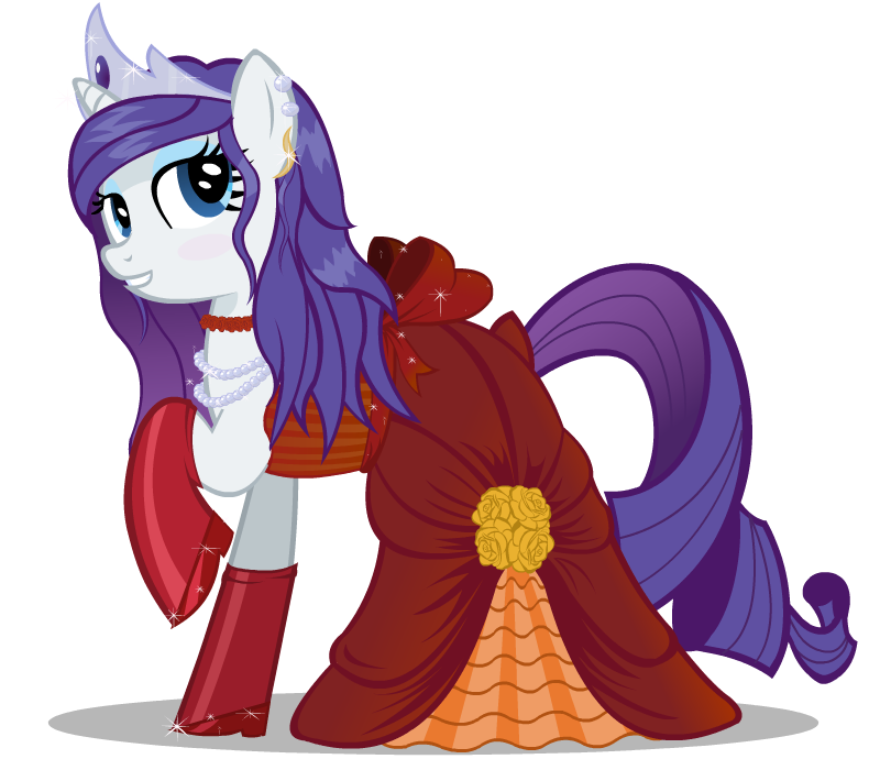 e621 blue_eyes blueaugen classy clothed clothing cute digital_media_(artwork) dress ear_piercing equine eyelashes female feral friendship_is_magic happy horn mammal my_little_pony piercing rarity_(mlp) simple_background smile solo source_request unicorn