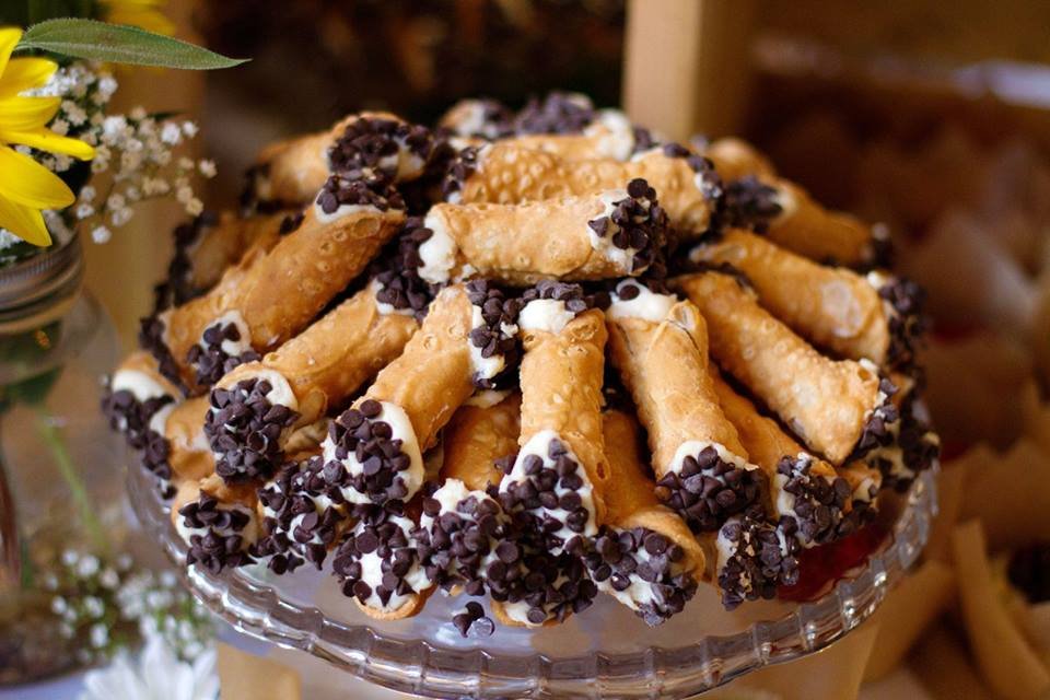 Image result for a tray of cannoli
