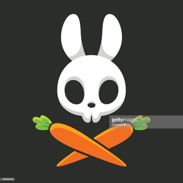 rabbit-skull-with-carrots-vector-id84893