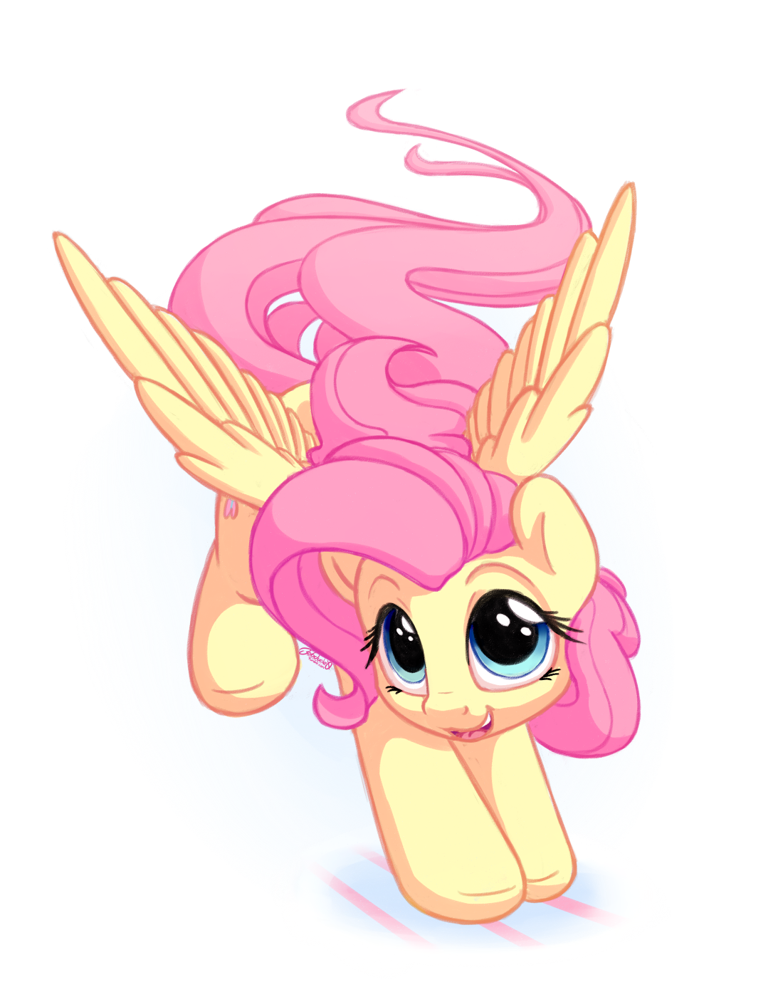 e621 2017 bobdude0 cutie_mark equine feathered_wings feathers female feral fluttershy_(mlp) friendship_is_magic hair hi_res long_hair mammal my_little_pony pegasus pink_hair simple_background solo white_background wings