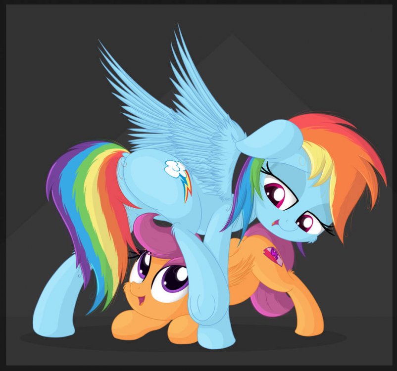rainbow_dash_and_scootaloo_playing_by_ve