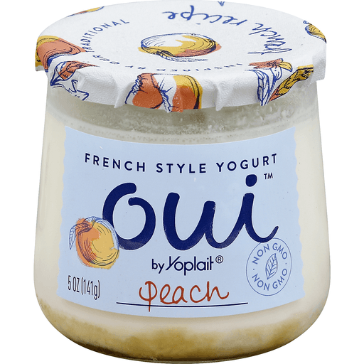 Yoplait Oui Yogurt, French Style, Peach | Flavored | Market Basket