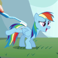Image result for mlp rainbow dash toothbrush gif