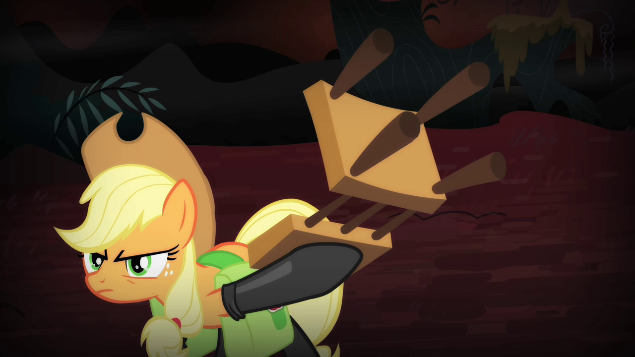 Applejack_holding_a_lion-taming_chair_S4