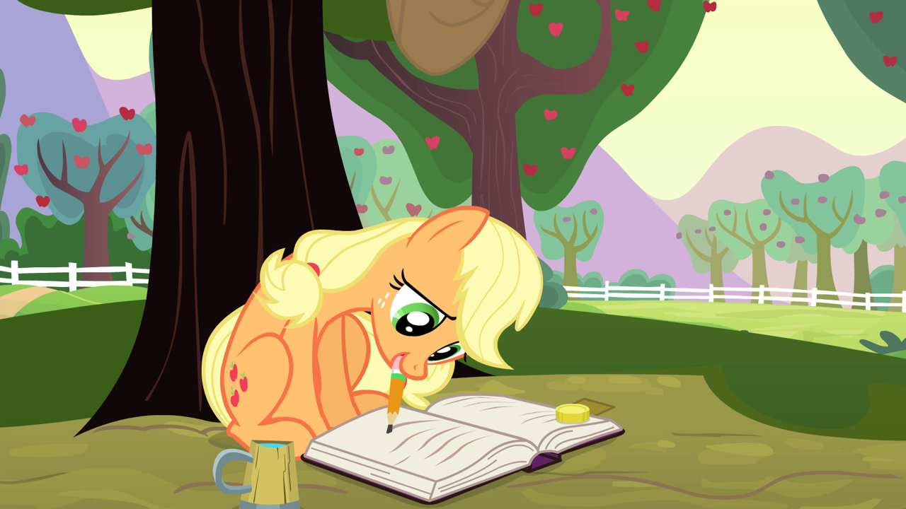 Applejack_writes_on_a_journal_S4E20.png