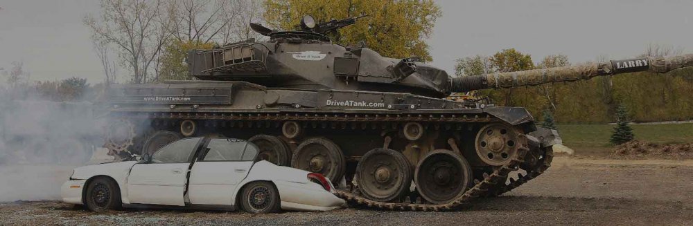 Image result for tank driving over cars