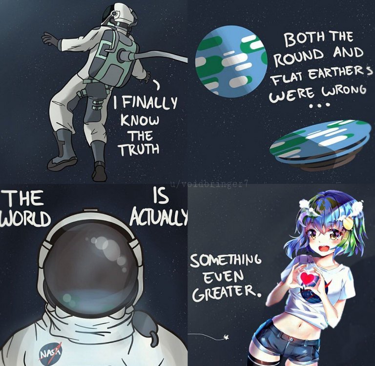 Image result for both the round and flat earthers were wrong. earth chan