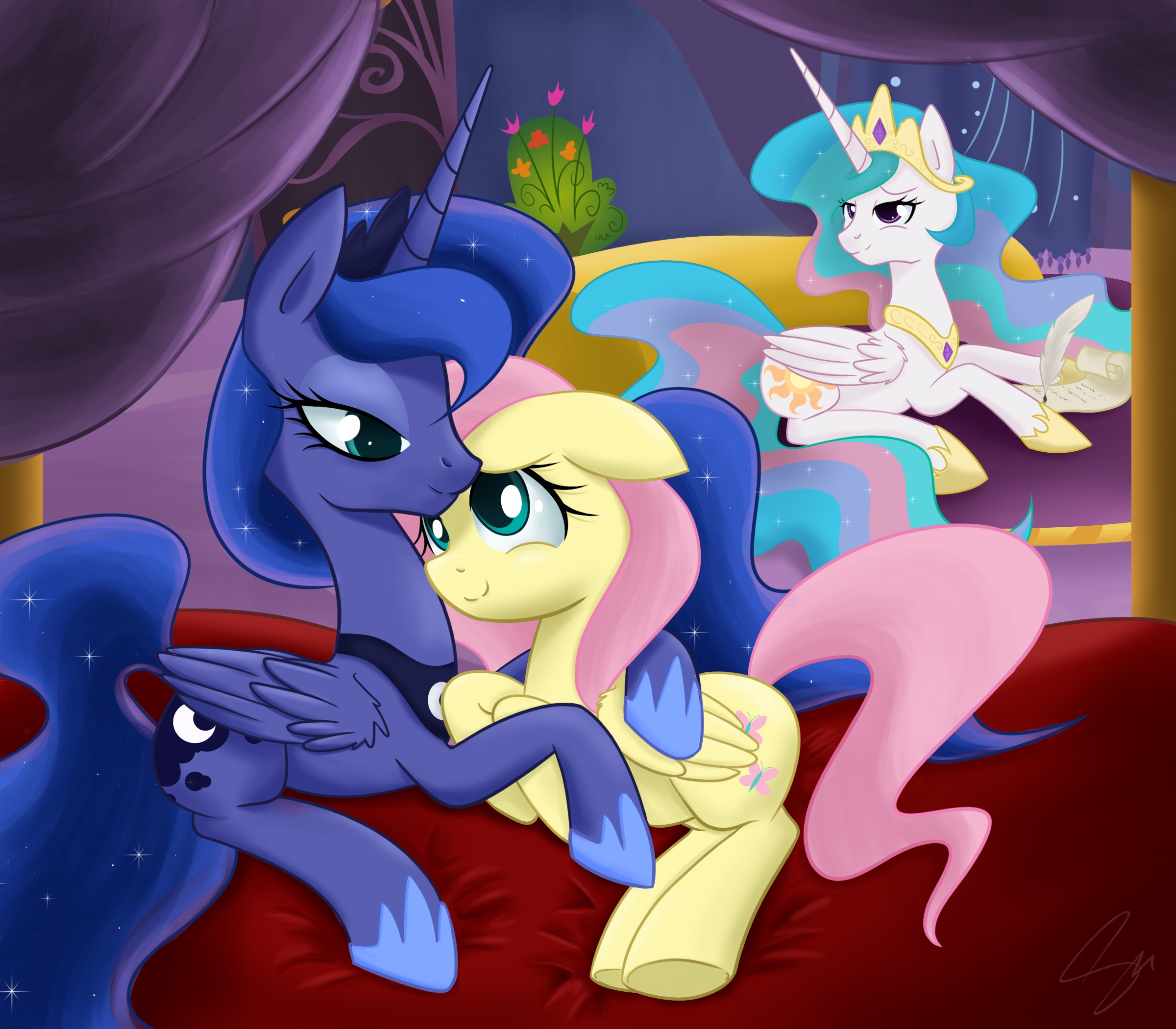 Luna-Flutters-and-Celestia-my-little-pon