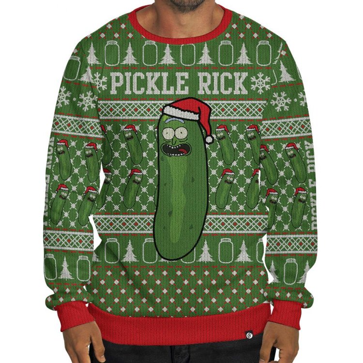 Pickle Rick Ugly Christmas Sweatshirt