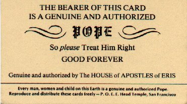 Image result for discordian pope card"
