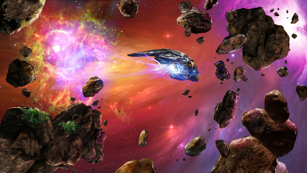 Desktop Wallpapers asteroid Space Fantasy Ships 3840x2160 Asteroids ship